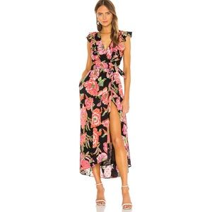 Banjanan Carra floral wrap tiered Ruffles dress